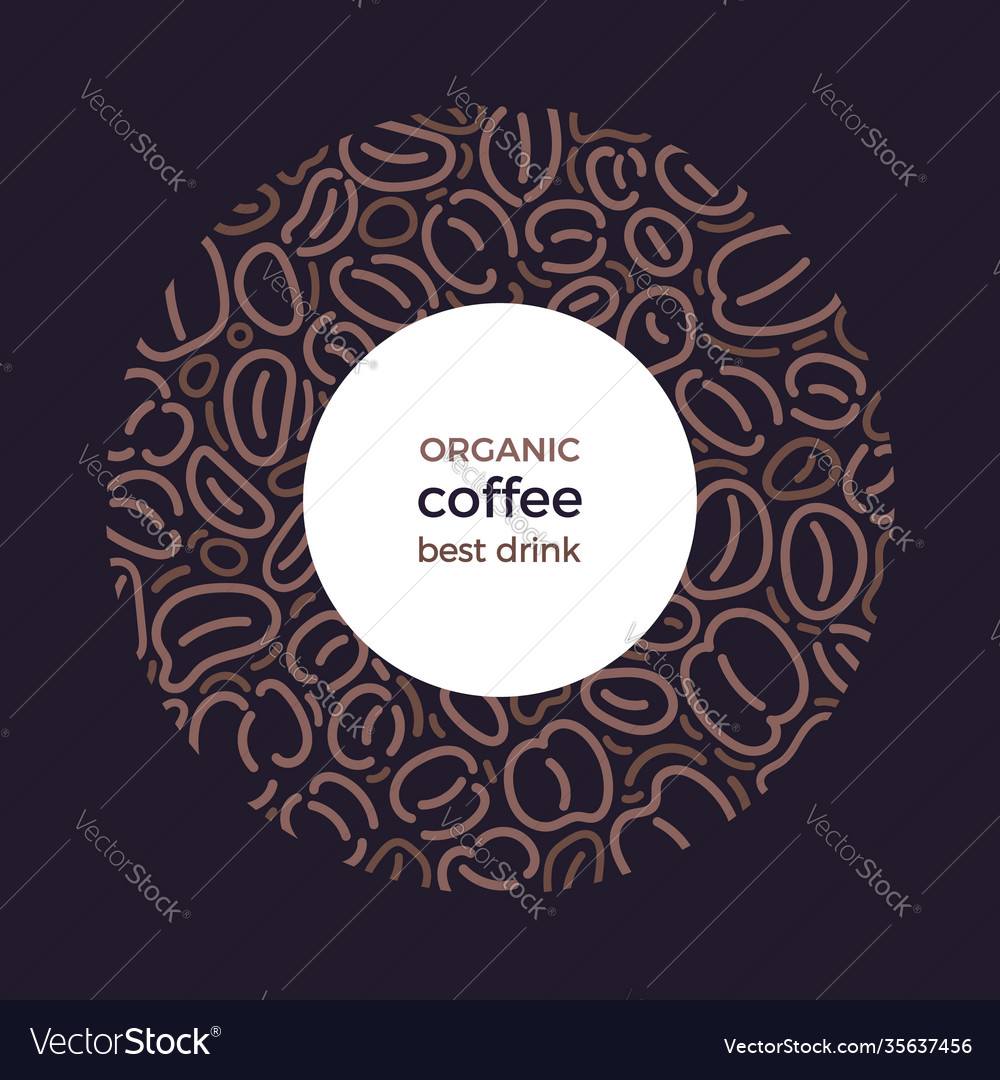 Coffee frame bean art line graphic pattern vector image Coffee frame bean art line graphic pattern