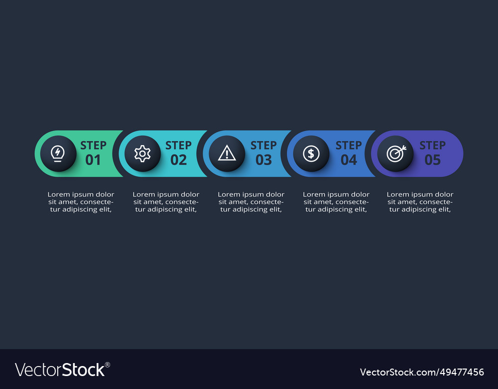 Creative infographic with 5 elements