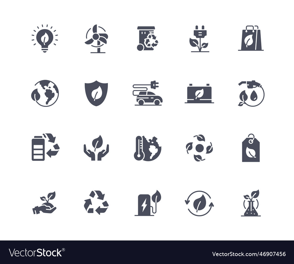 Eco recycling icons black set Royalty Free Vector Image