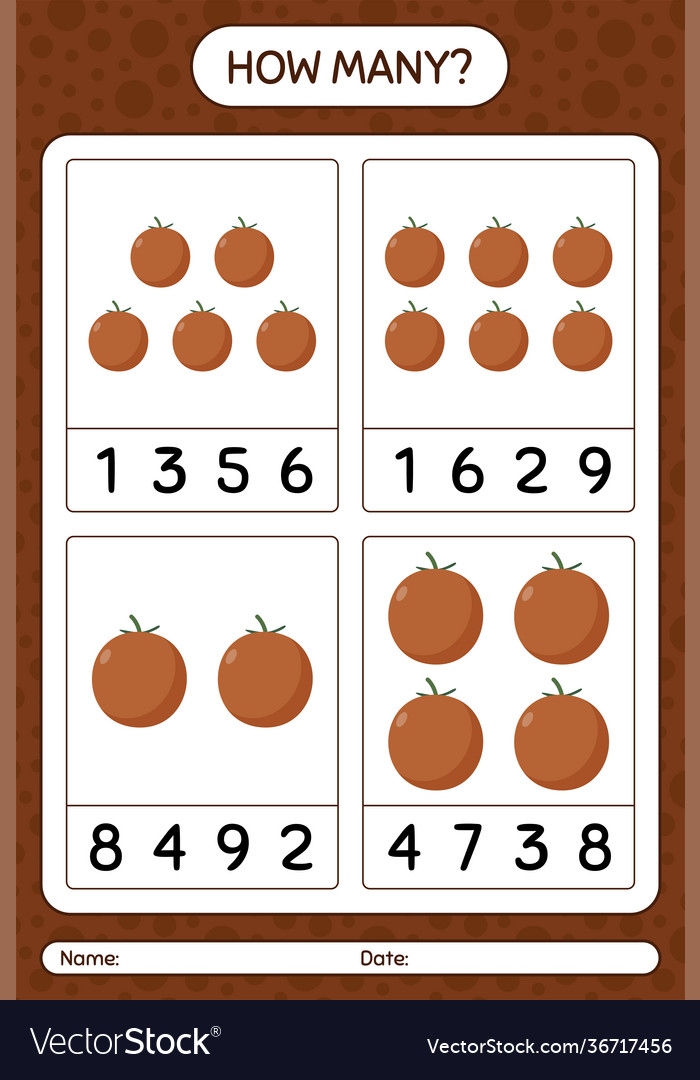 How many counting game with velvet apple vector image How many counting game with velvet apple