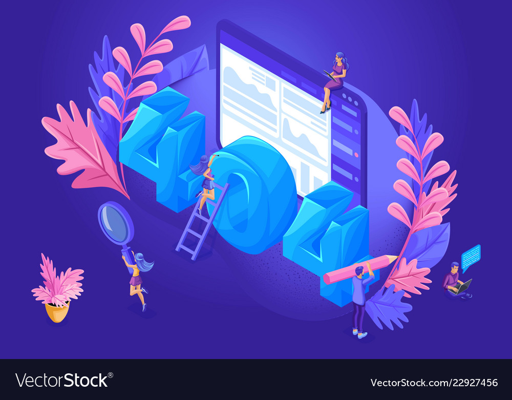 Isometric 404 Error Webpage