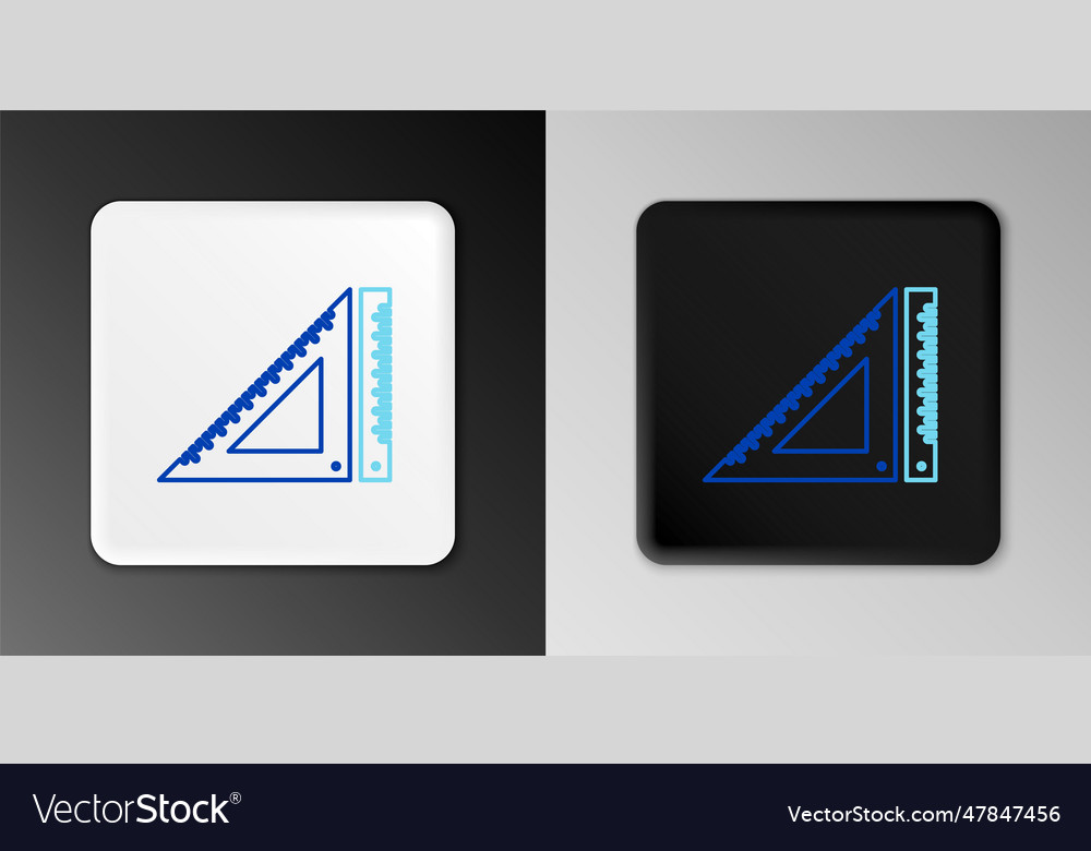 Line triangular ruler icon isolated on grey vector image Line triangular ruler icon isolated on grey