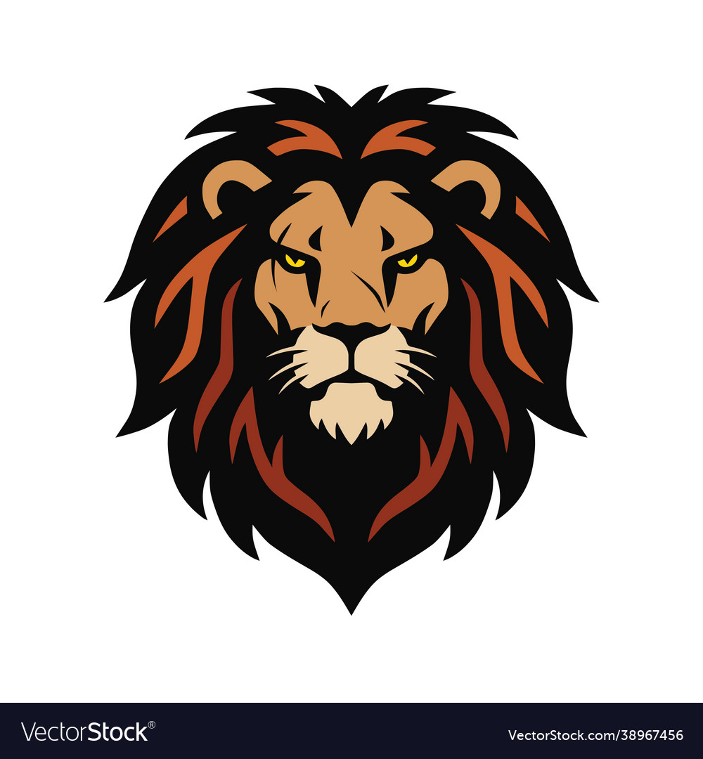 Lion head sports mascot logo design Royalty Free Vector