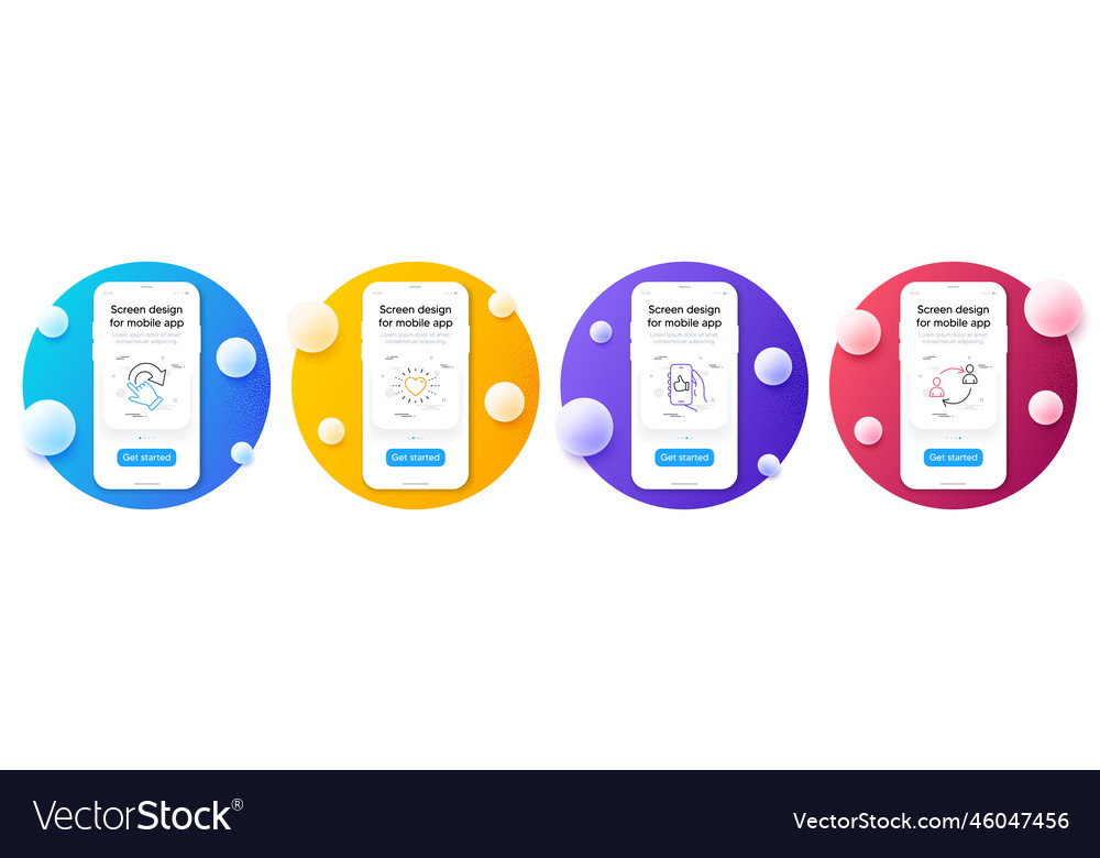 Minimal set of rotation gesture heart and like vector image Minimal set of rotation gesture heart and like