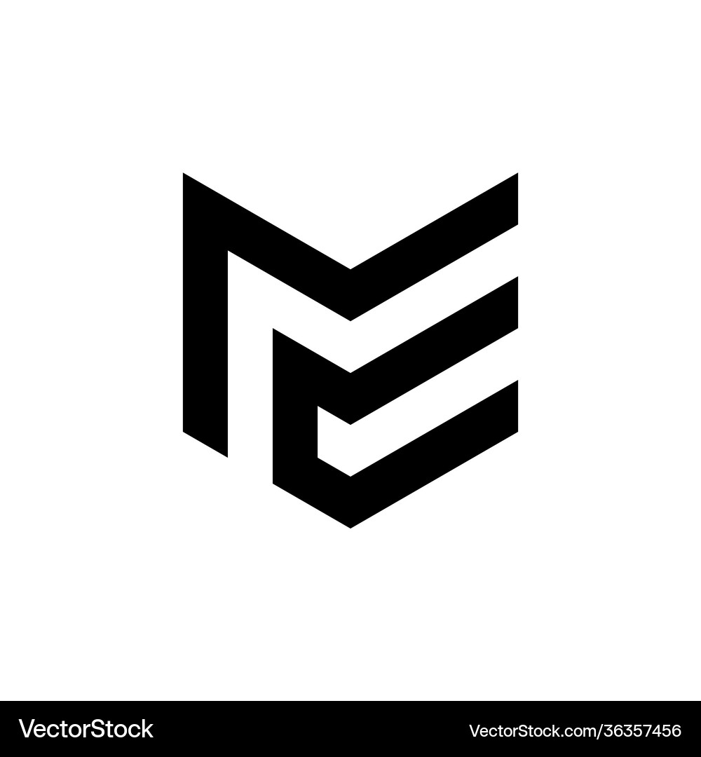 Monogram logo hexagon mc initials logo Royalty Free Vector