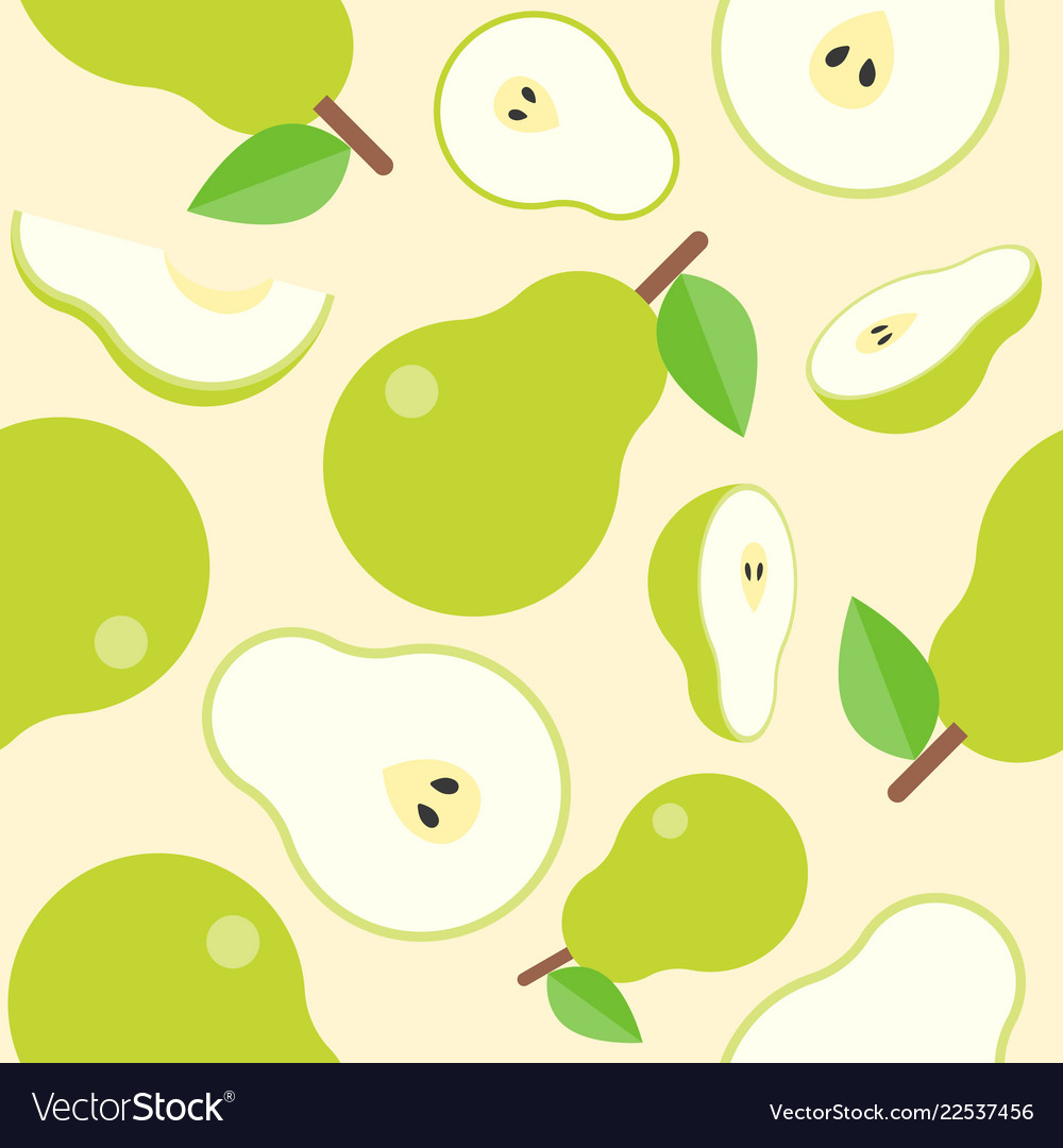 Pear Seamless Pattern - Fruit Motif