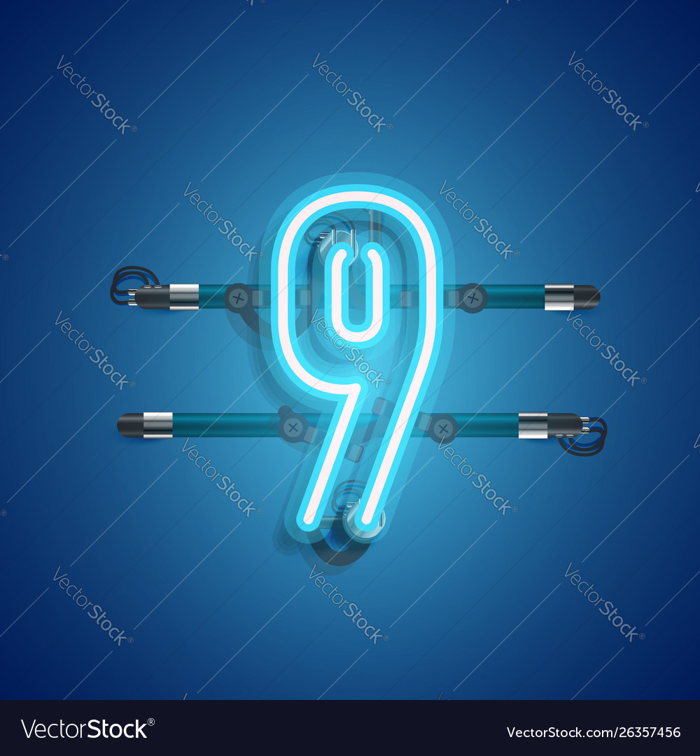 Realistic neon character with wires and console vector image Realistic neon character with wires and console