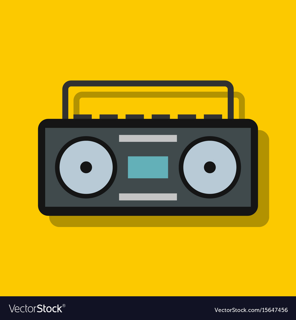 Recorder in flat style with shadow