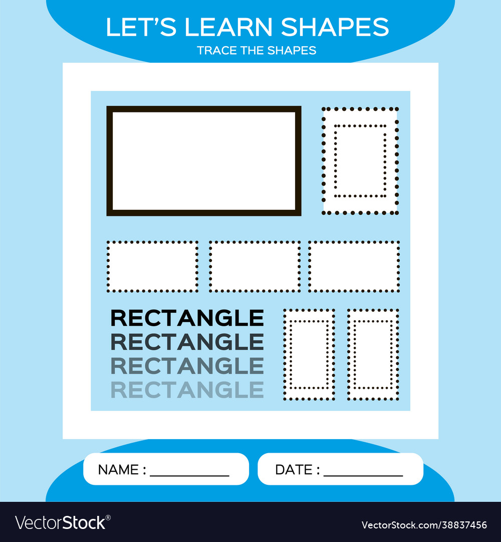 Rectangle basic geometric shapes elements vector image Rectangle basic geometric shapes elements