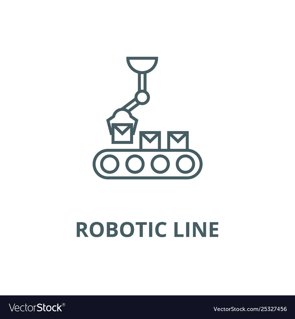 Robotic line icon linear concept vector image Robotic line icon linear concept