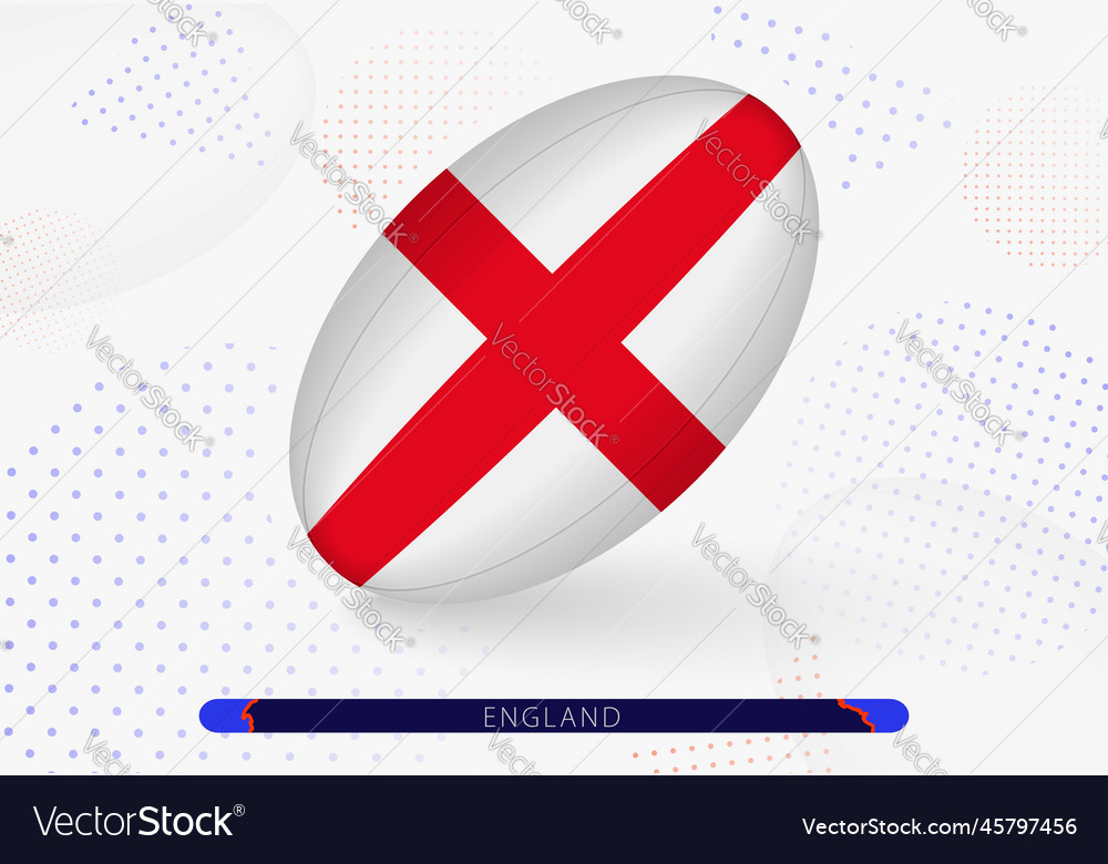 Rugby ball with the flag of england