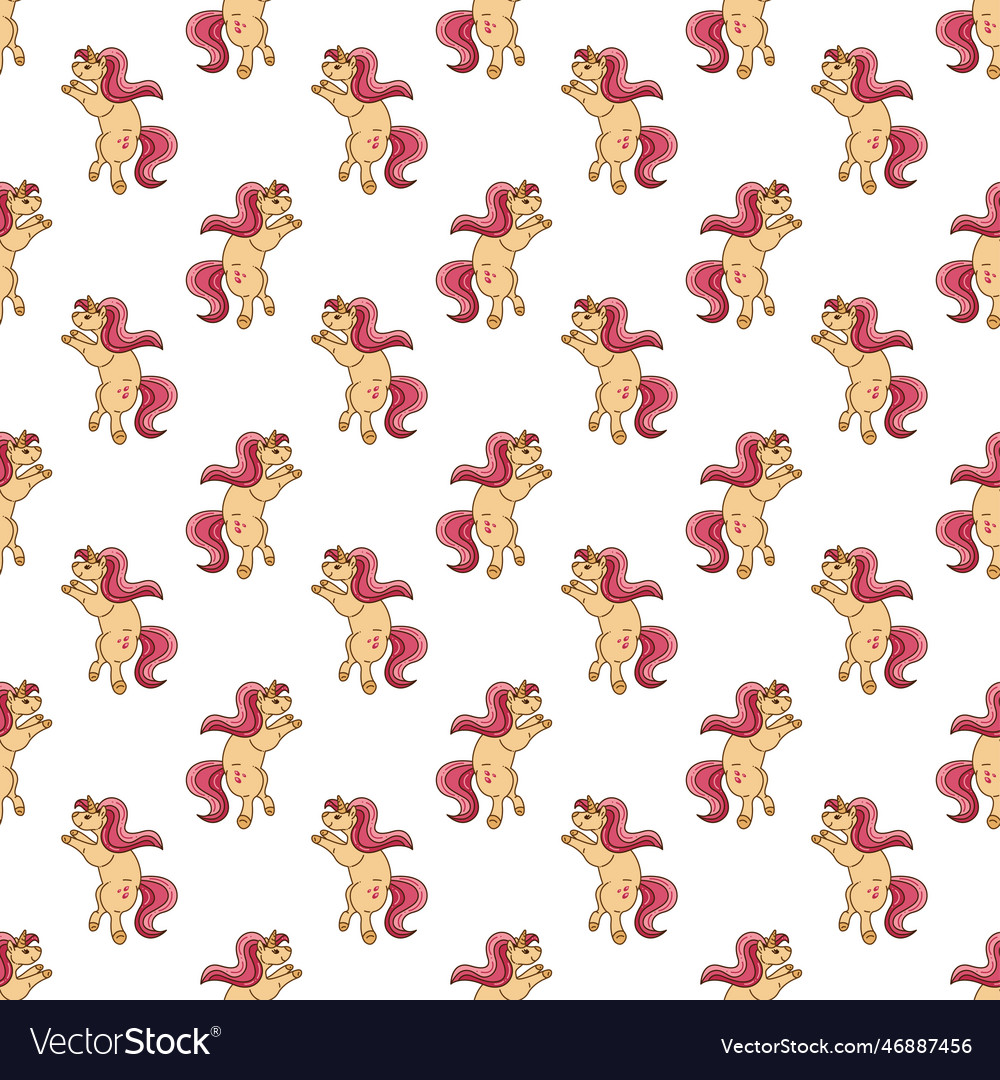Seamless pattern with cute unicorn character