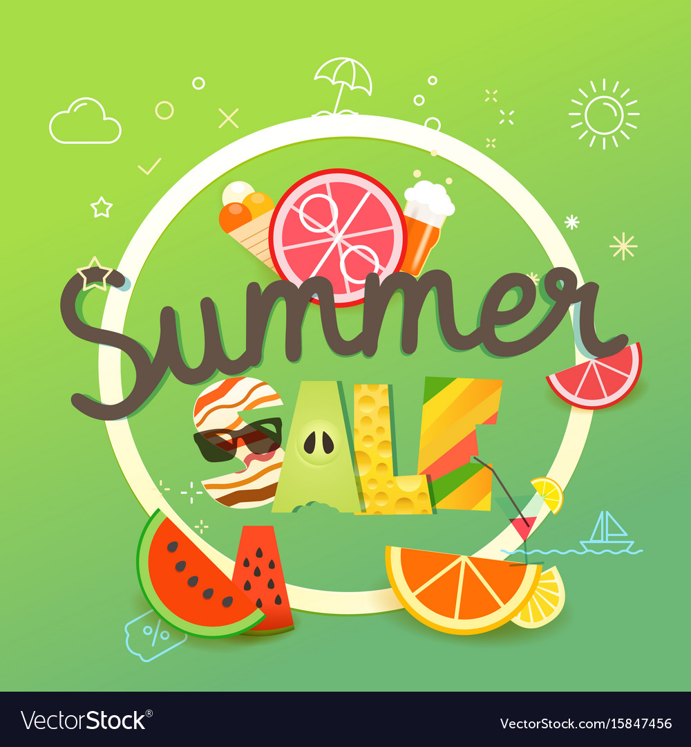 Summer sale season concept Royalty Free Vector Image