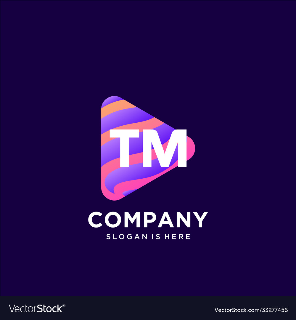 Tm initial logo with colorful template