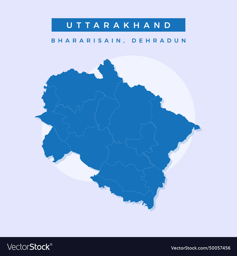 Uttarakhand map Royalty Free Vector Image - VectorStock