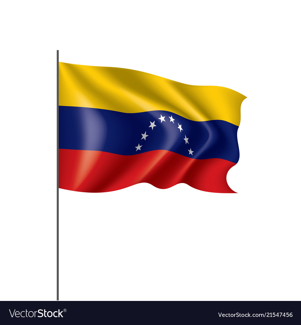 Venezuela flag on a white Royalty Free Vector Image