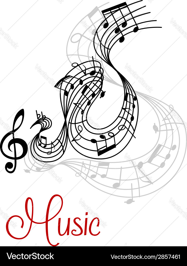 Abstract musical waves composition design Vector Image