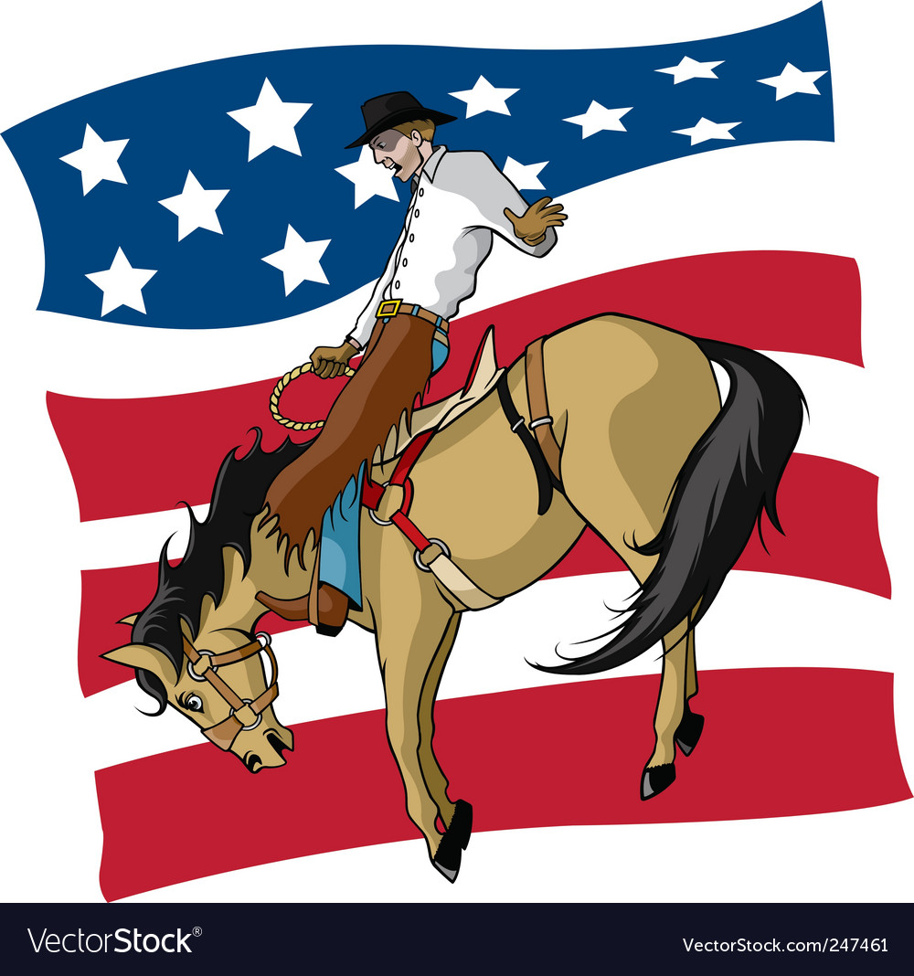 Bronc rider Royalty Free Vector Image - VectorStock