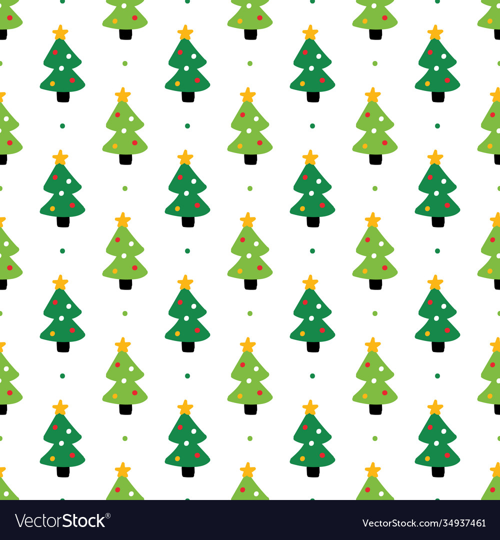 Christmas trees and dots pattern