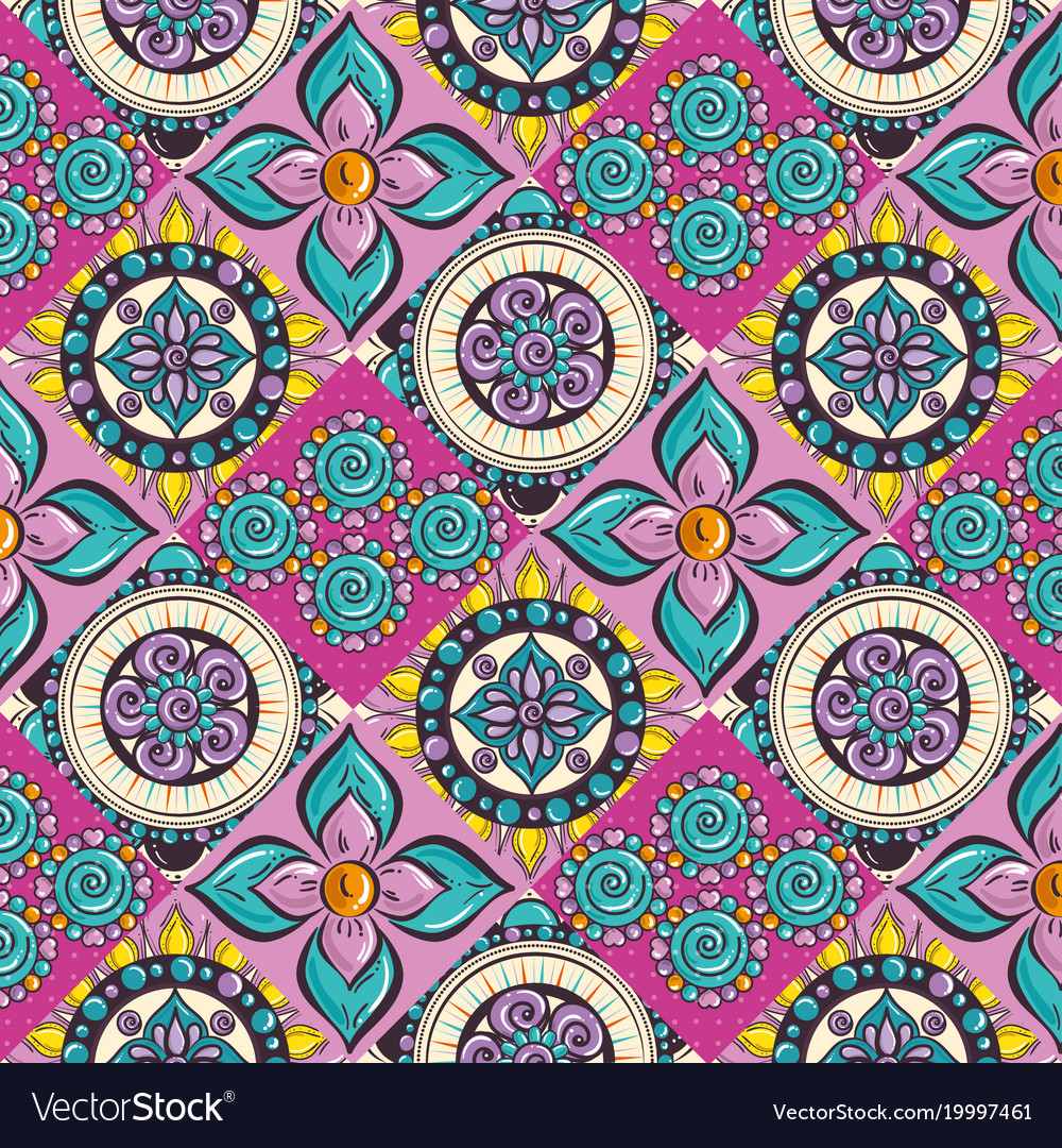 Color mandala pattern background Royalty Free Vector Image