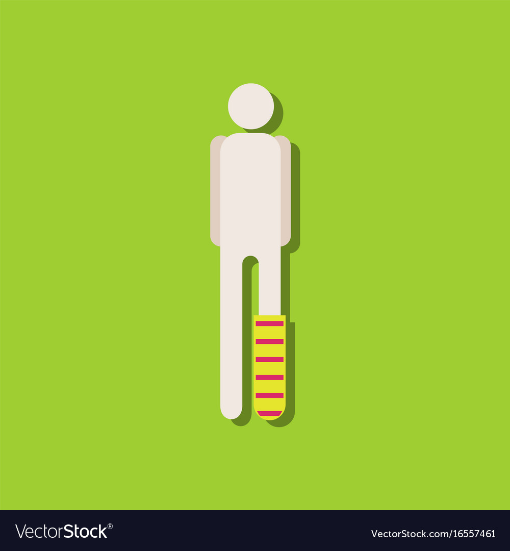 Flat icon design collection man with broken leg