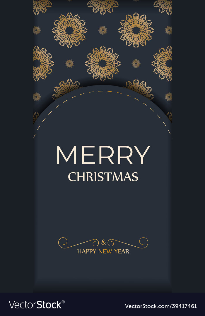 Flyer merry christmas dark blue color