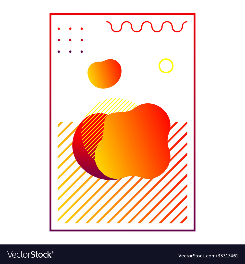 Gradient abstract liquid shape with geometric vector image Gradient abstract liquid shape with geometric