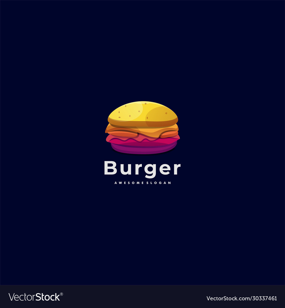 Logo burger gradient colorful style