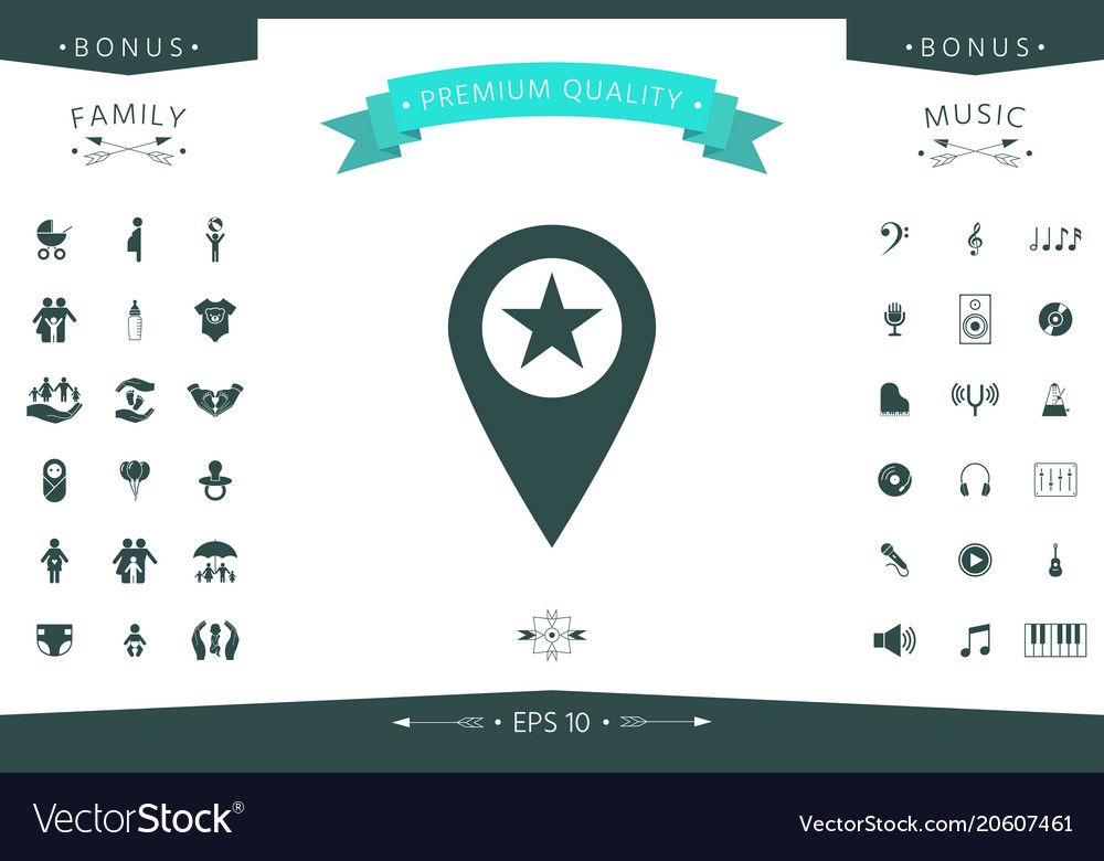 Map pointer with star