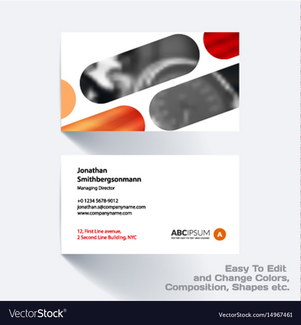 Modern Business Card with Red Graphics