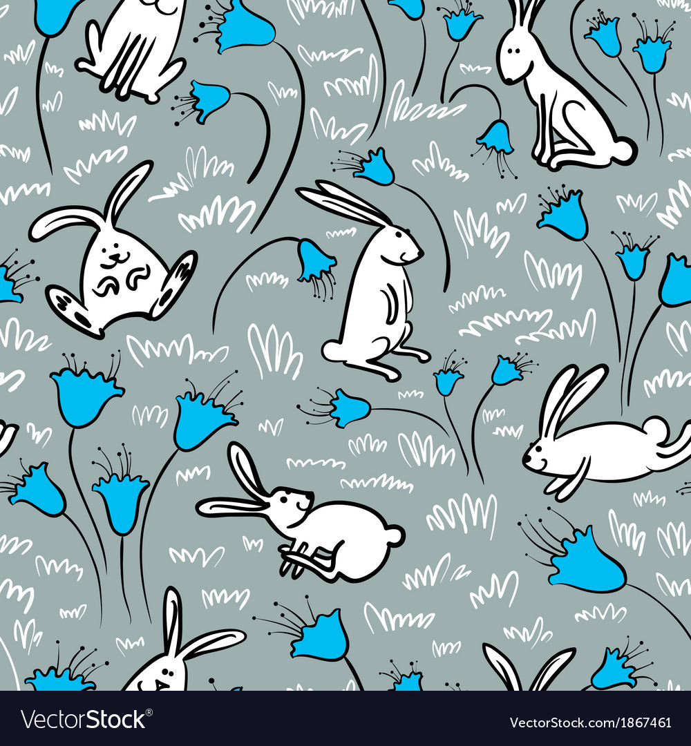 Pattern with rabbits