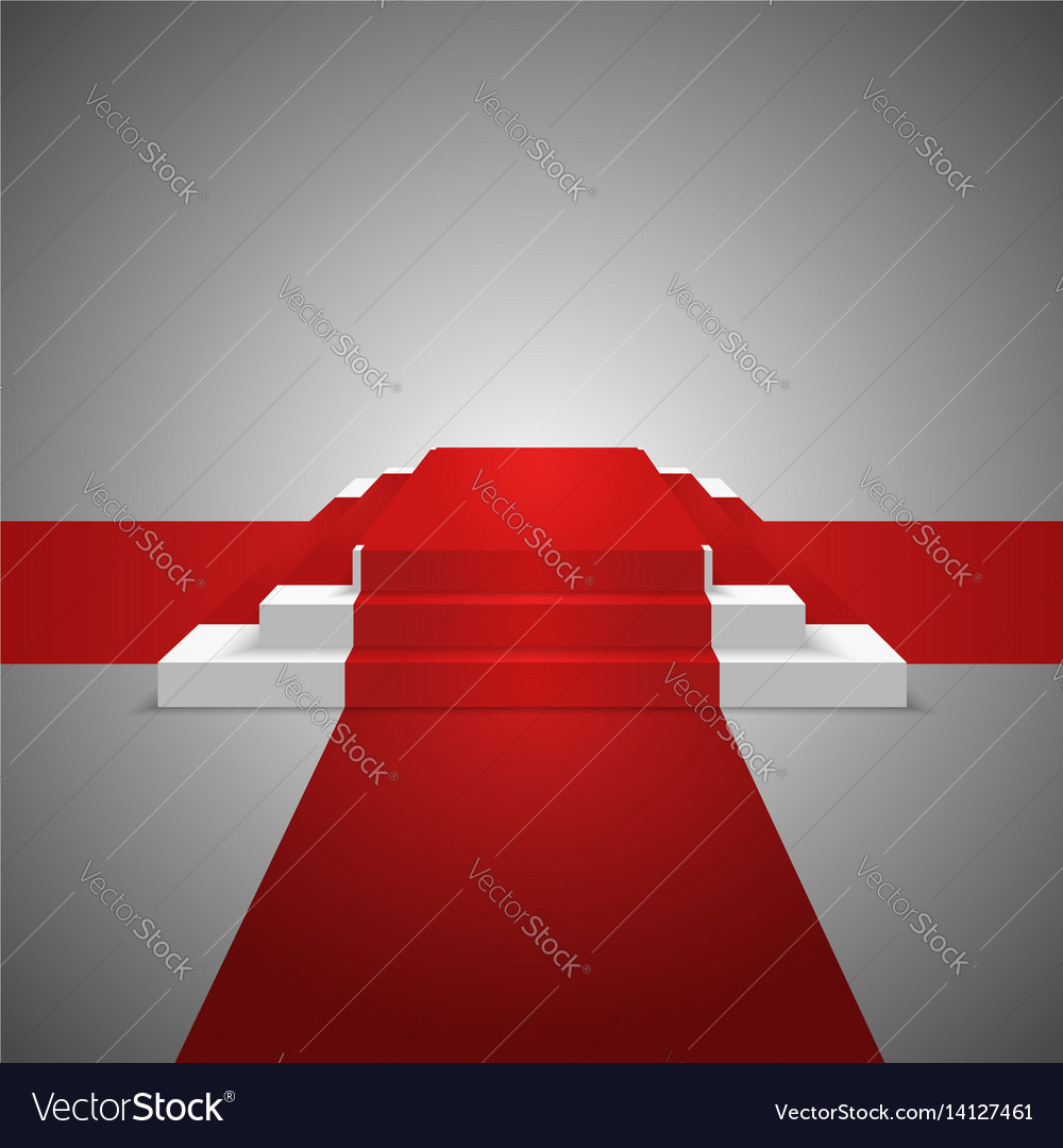 podium design element red carpet background vector image
