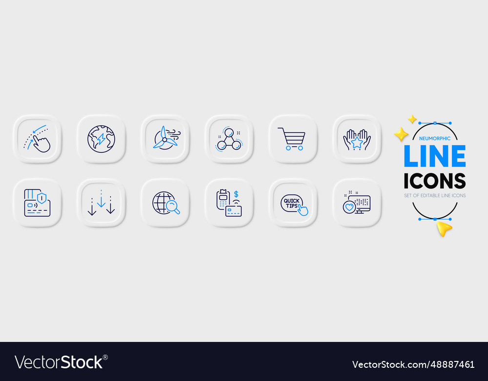 Ranking card and pos terminal line icons for web vector image Ranking card and pos terminal line icons for web