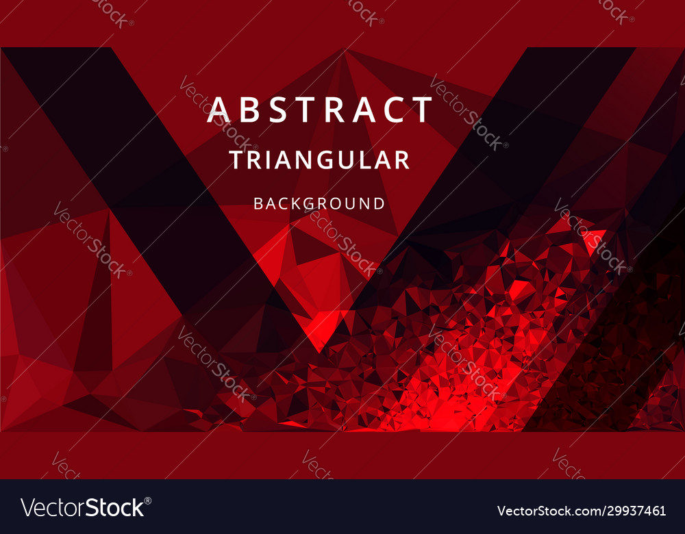 Red black polygonal mosaic triangular background