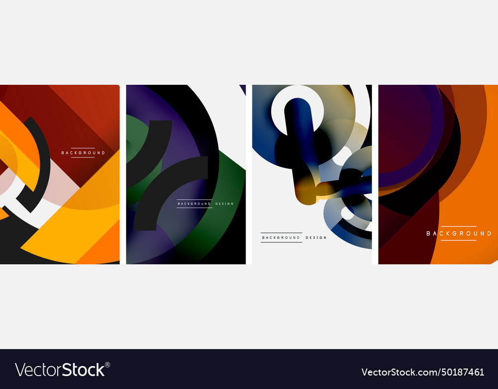 Set of abstract circle backgrounds Vector Image Set of abstract circle backgrounds