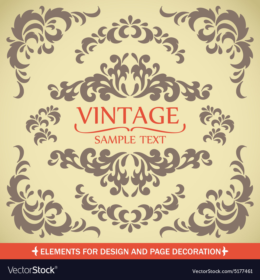 Set ornaments design elements Royalty Free Vector Image