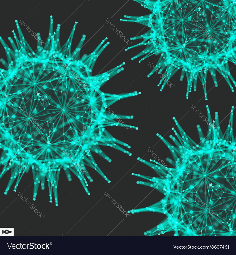 Sphere with connected lines and dots glowing grid