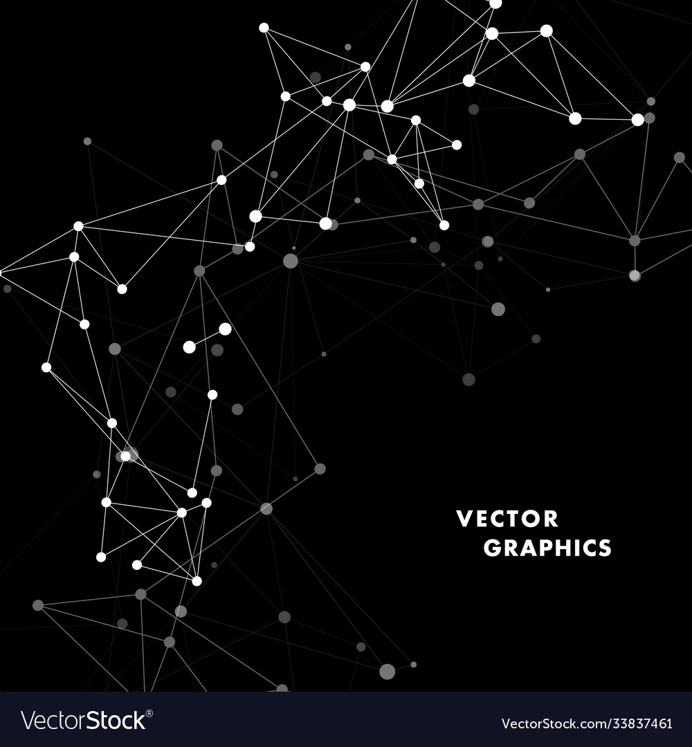 White lines and dots that connect communication Vector Image White lines and dots that connect communication