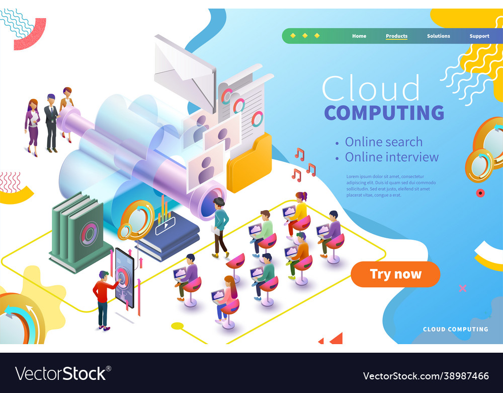 3d isometric cloud computing