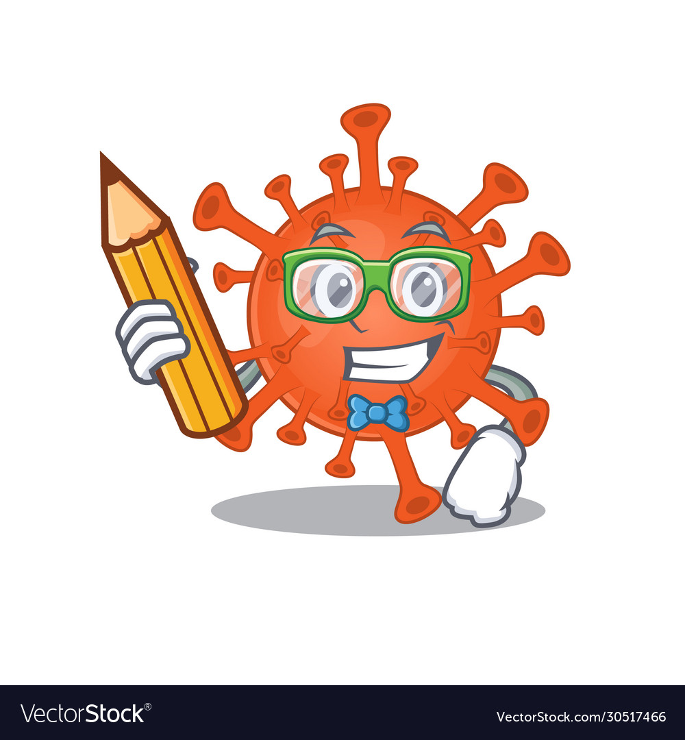 A smart student deadly corona virus character Vector Image A smart student deadly corona virus character