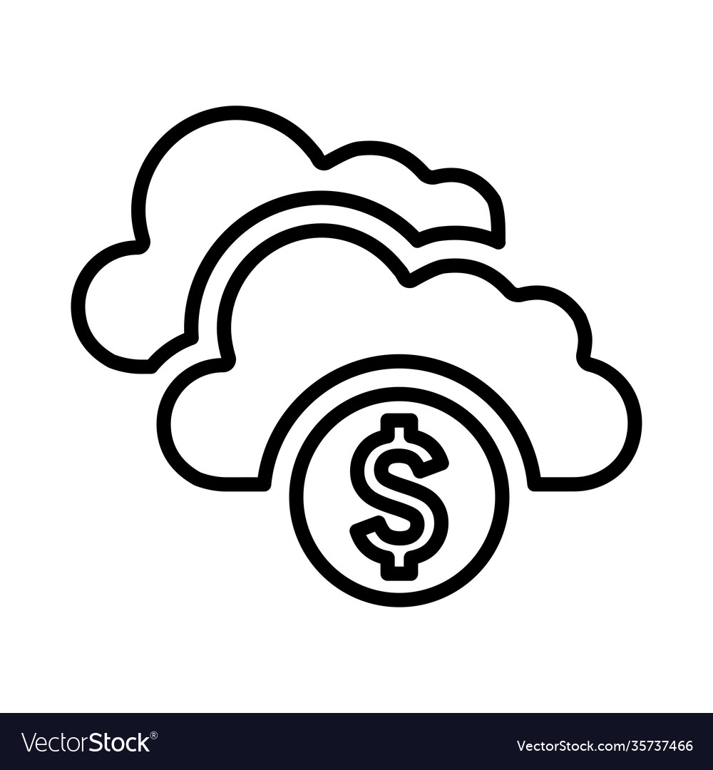 Climate cloud banking line icon outline design