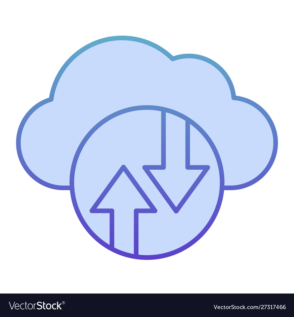 Cloud computing flat icon hosting blue