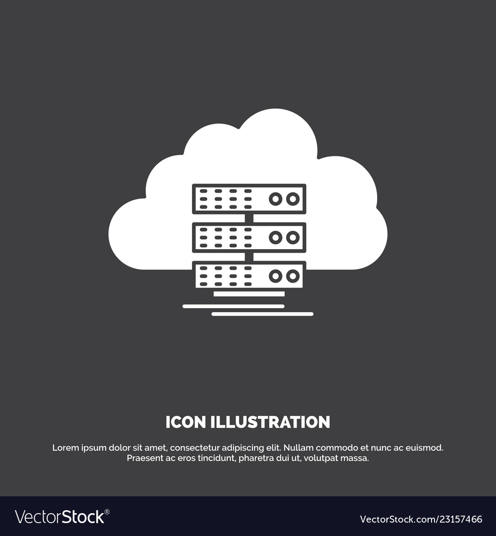 Cloud storage computing data flow icon glyph vector image Cloud storage computing data flow icon glyph