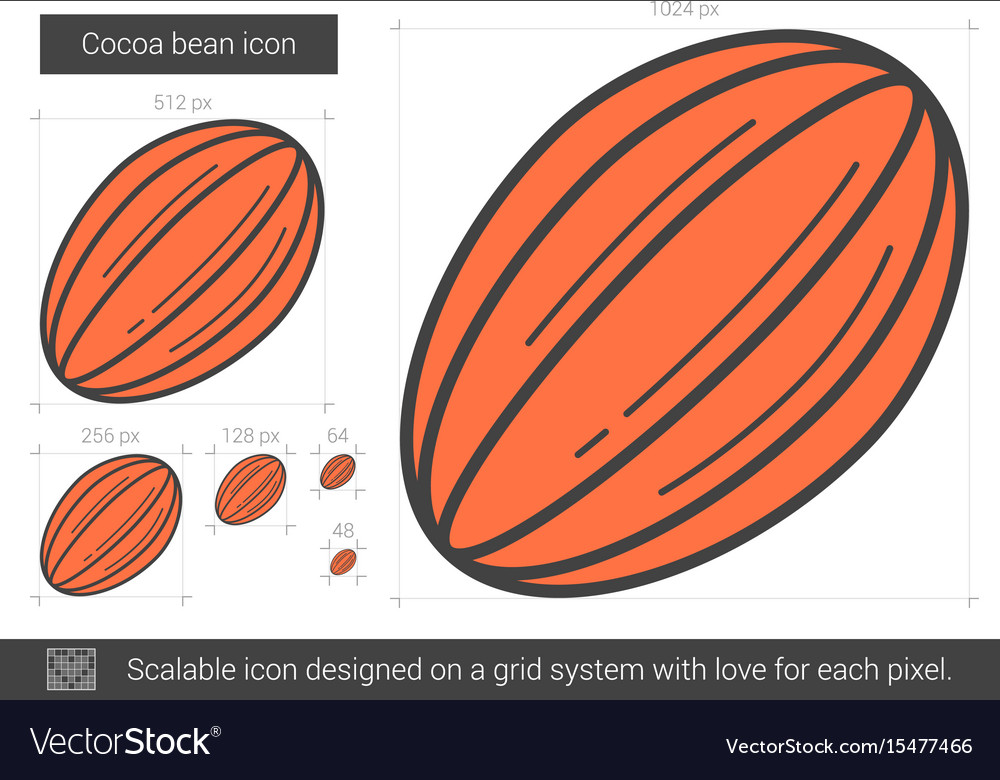 Cocoa bean line icon