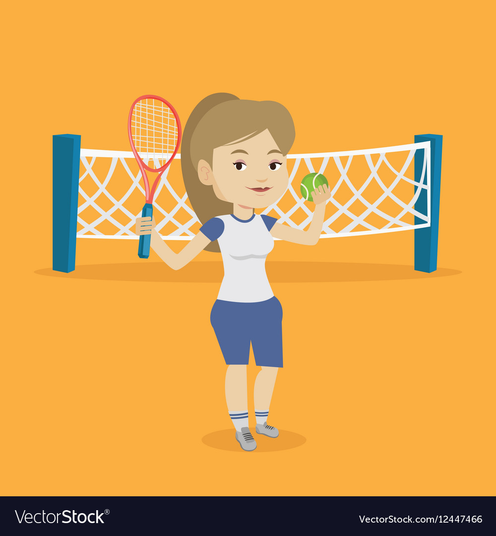 Female tennis player Royalty Free Vector Image