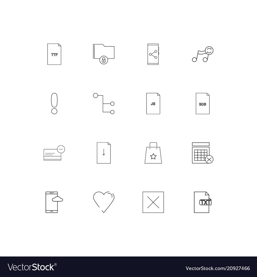 Files and folders sign linear thin icons set