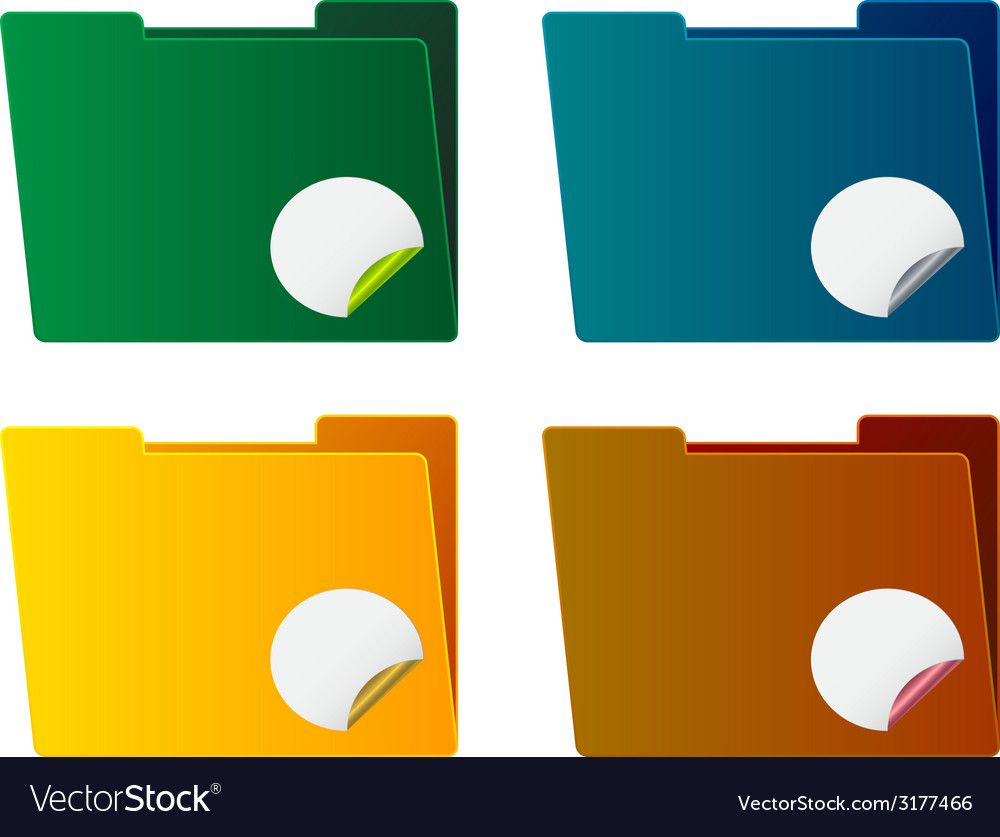 Folders with stickers Royalty Free Vector Image