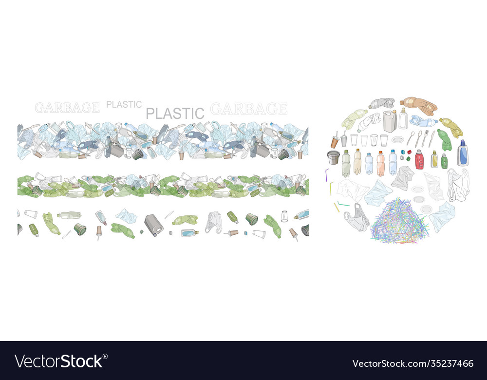 Hand drawn set objects and seamless patterns Vector Image Hand drawn set objects and seamless patterns