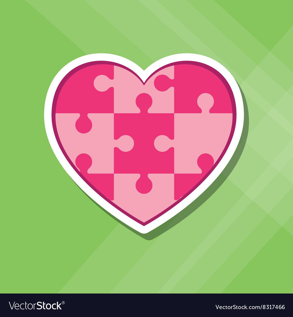 Heart puzzle icon design