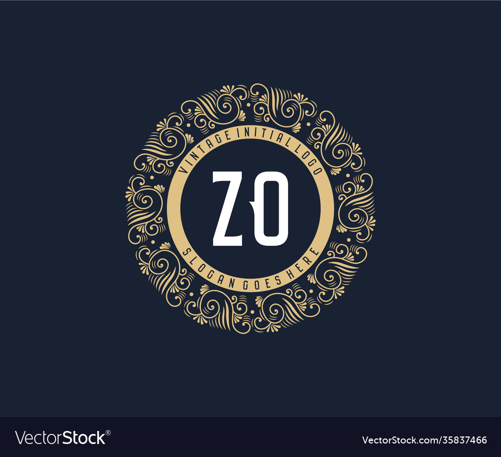 Initial zo antique retro luxury victorian